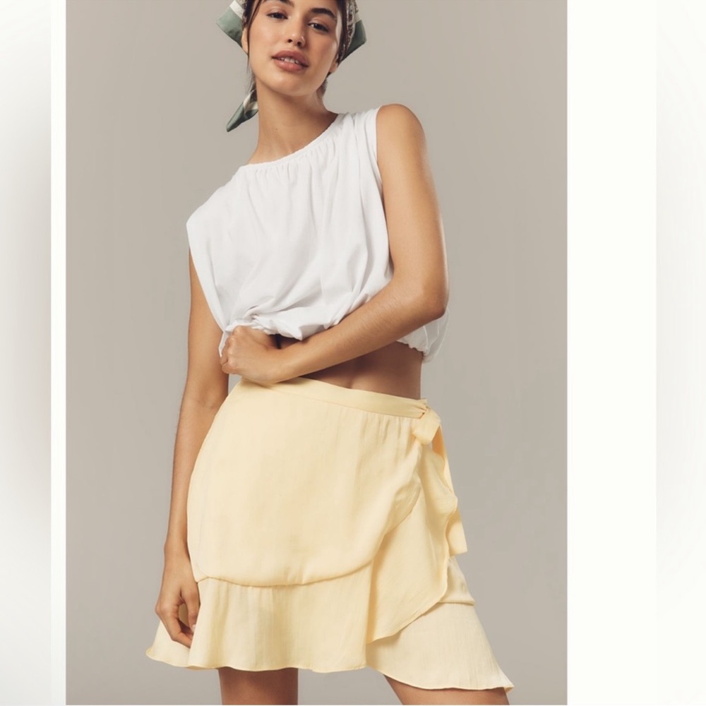 Nwt ruffle mini wrap skirt